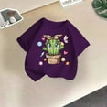 thumbnail image 2 of Lovskoo Girls Round Neck Short Sleeve T Shirts,Summer Crewneck Printed Casual Loose T Shirt Tops Sports Shirts for Girls 6-7 Years Purple, 2 of 3