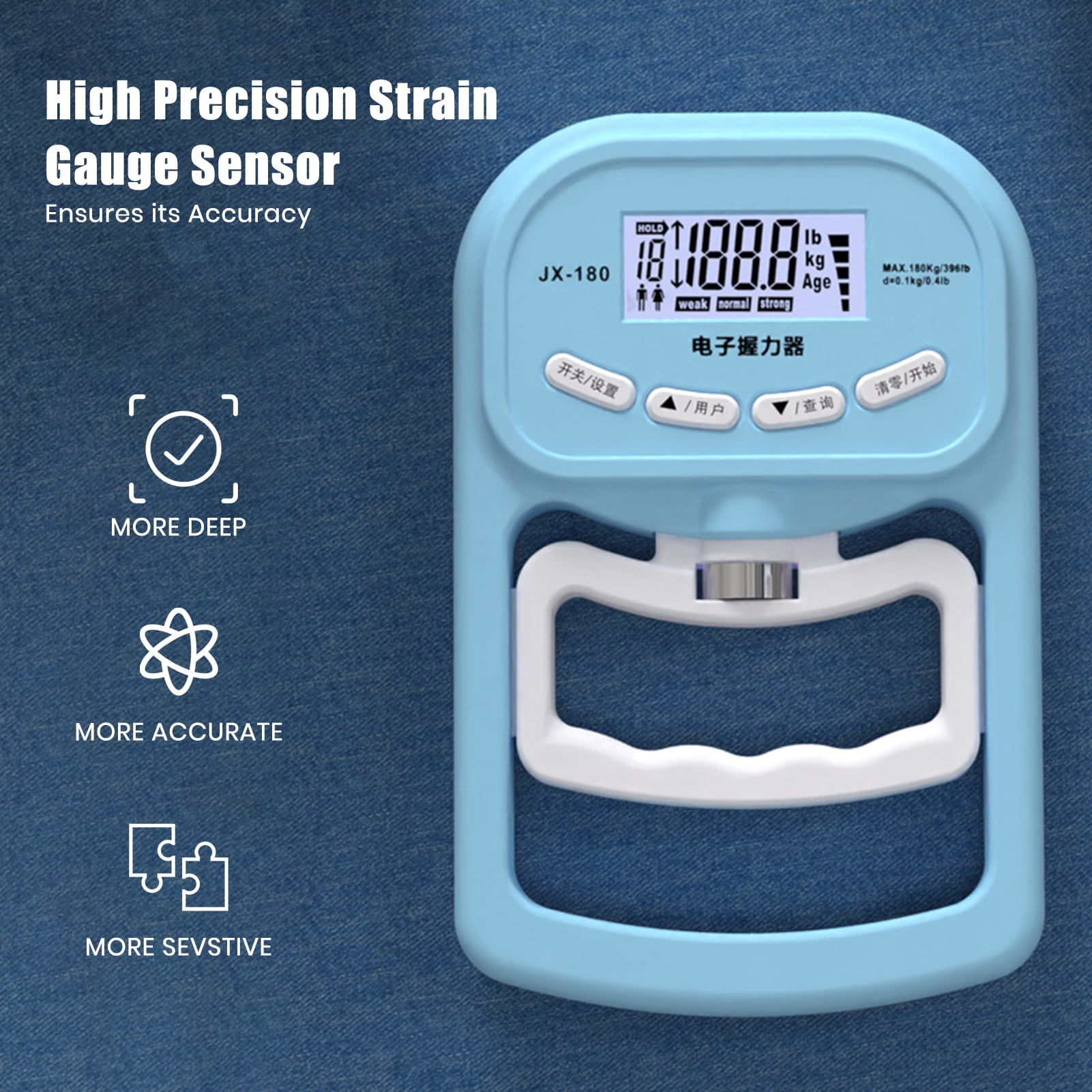 Electric Hand Dynamometer Electric Grip Strength Tester Digital Hand Grip Strength Tester 396lbs Led Display Adjustable Gripper Meter For Power Training Exerciser I3398692788