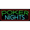 thumbnail image 1 of Poker Nights Game Bar Pub Gift LED Neon Sign 13 x 32 - inches, Black Square Cut Acrylic Backing, with Dimmer - Bright and Premium built indoor LED Neon Sign for wall décor, arcarde, and storefront., 1 of 7