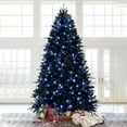 thumbnail image 5 of Kacho 8FT Black Christmas Tree Prelit, Pre Lit Christmas Tree with 600 Cold White Lights and 2486 Tips, Black Halloween Tree with Metal Foldable Stand, Artificial Hinged Xmas Tree for Home, 5 of 9
