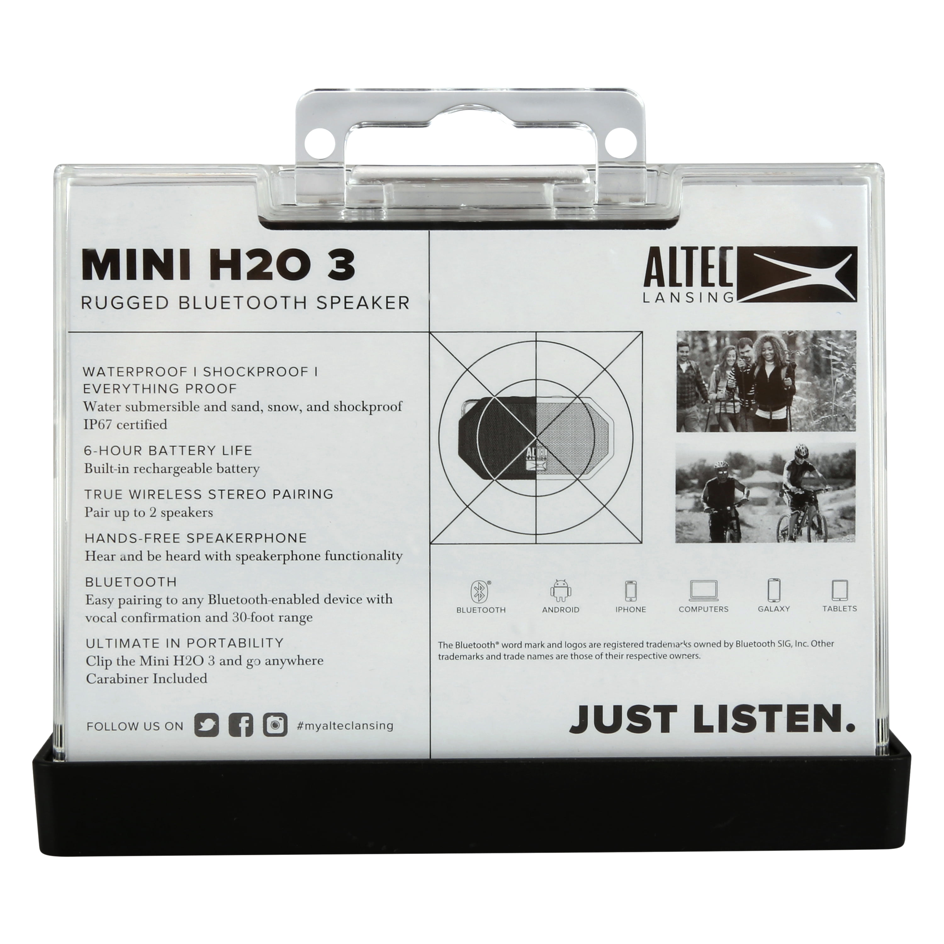 Altec Lansing Portable Bluetooth Speaker, Black, IMW258-WM