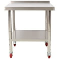thumbnail image 5 of 30x24x35-1/2 Inch Stainless Steel Prep Table, 440lbs Load Heavy Duty Metal Worktable with Backsplash, Adjustable Undershelf & 4 Casters, Commercial Workstation for Kitchen/Restaurant, 5 of 6
