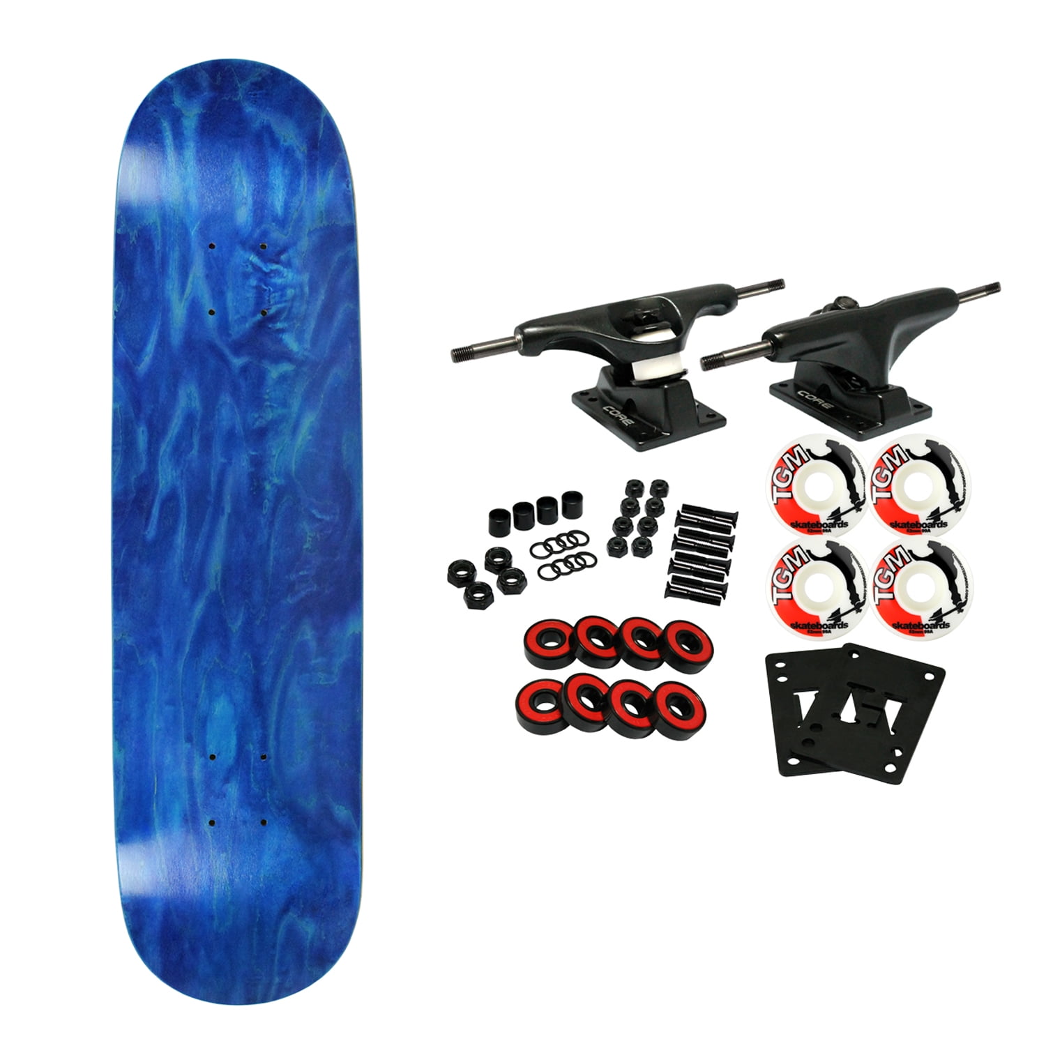 Details about   Moose Complete Skateboard STAINED BLUE 7.75" Black/White ASSEMBLED 