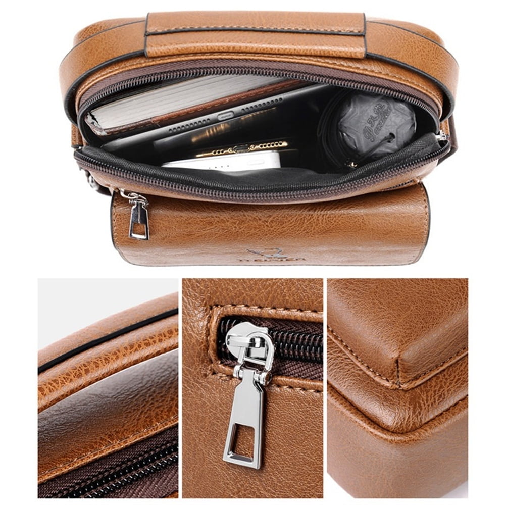 Leather Business Messenger Bag Shoulder Handbag For Men Travel
