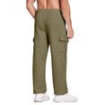 thumbnail image 5 of Men's Casual Sports Loose Leggings, Long Panel Fitness Running Training Pants for Gym, Yoga and Workout Sessions,Army Green,L, 5 of 7