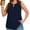 D1-Navy Blue, variant on Women's Plus Size Tank Top with Keyhole Neckline Summer Relaxed Fit Blue Gray 3X Chiffon Sleeveless Tops Embellished Front for Casual Outfits