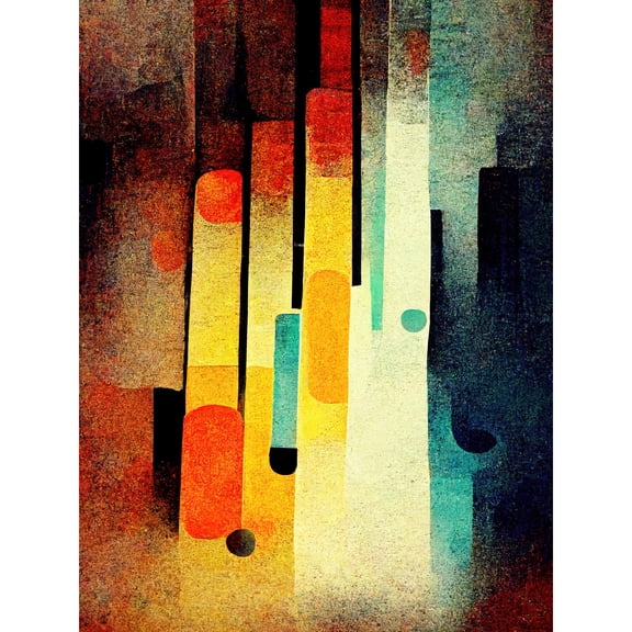 Acid Jazz Retro Colourful Boho Abstract Large Wall Art Poster Print Thick Paper 18X24 Inch