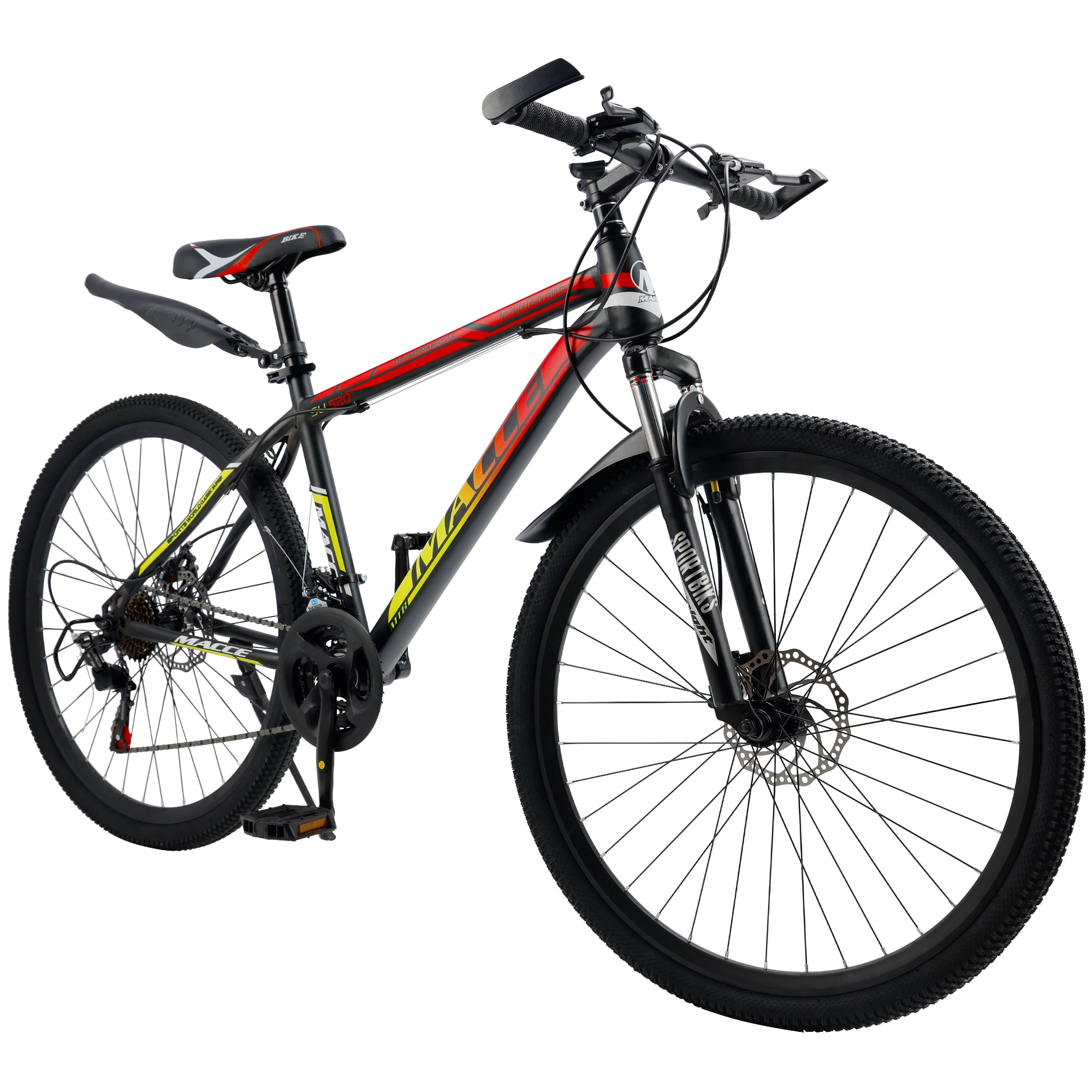 Mountain Bike, 24 Speeds with Disc Brakes High-Carbon Steel Frame Mens Womens Mountain Bike, 24 26 27.5 Inch Front Suspension MTB Bicycle for Adult & Teenagers