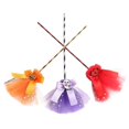 thumbnail image 2 of 3PCS Halloween Witch Broom Gauze Plastic Witch Broomstick Kids Broom Props, 2 of 2