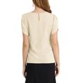 thumbnail image 3 of INSPIRE CHIC Women's Choker V Cut-Out Split-Neck Blouse Casual Slashed Cuffs Top XS Ivory, 3 of 7