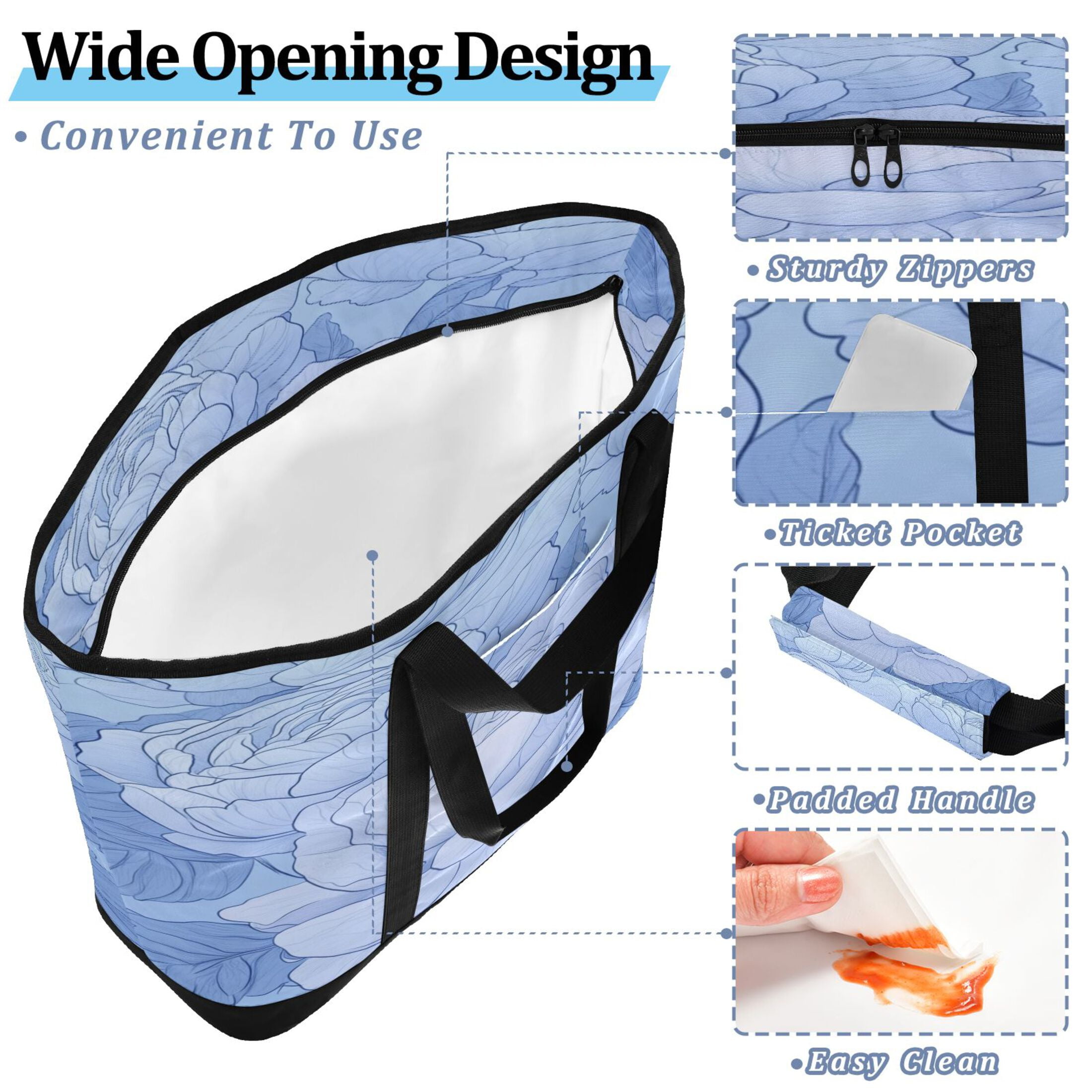 Large Hand-held Ice Pack Picnic Bag Insulation and Refrigeration Suitable for Shopping Picnics and Camping Super Beautiful Roses