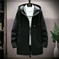 thumbnail image 2 of LIUJUNSHOP Men's Business Trench Coat Men's Trench Coat Slim Fit Zipper Closure Windbreaker Lapel Long Jacket Casual Windproof Overcoat, 2 of 3