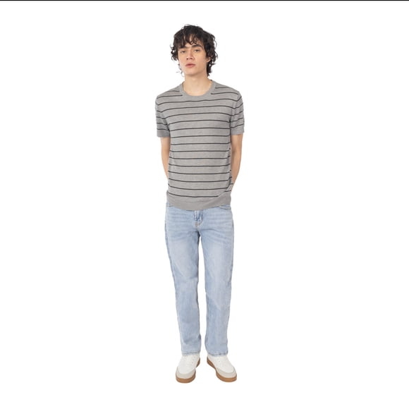 Jeans Straight Para Hombre con Cinco Bolsillos y Costuras Marcadas Quarry