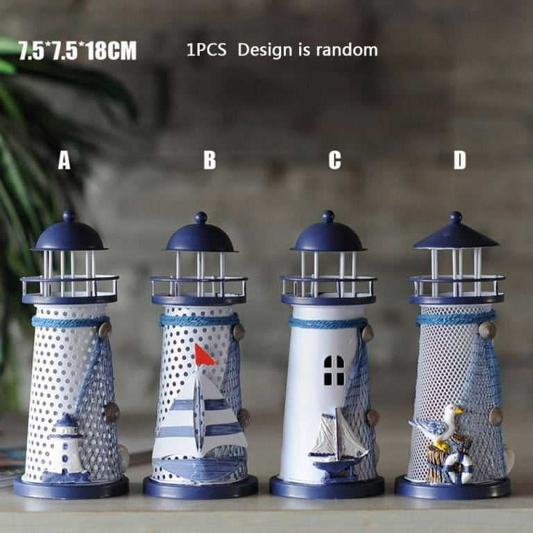 Clearance Sale Led 7 Colors Lighthouse Lamp Tin Metal Table Lamp Novelty Nightlight Home Decor