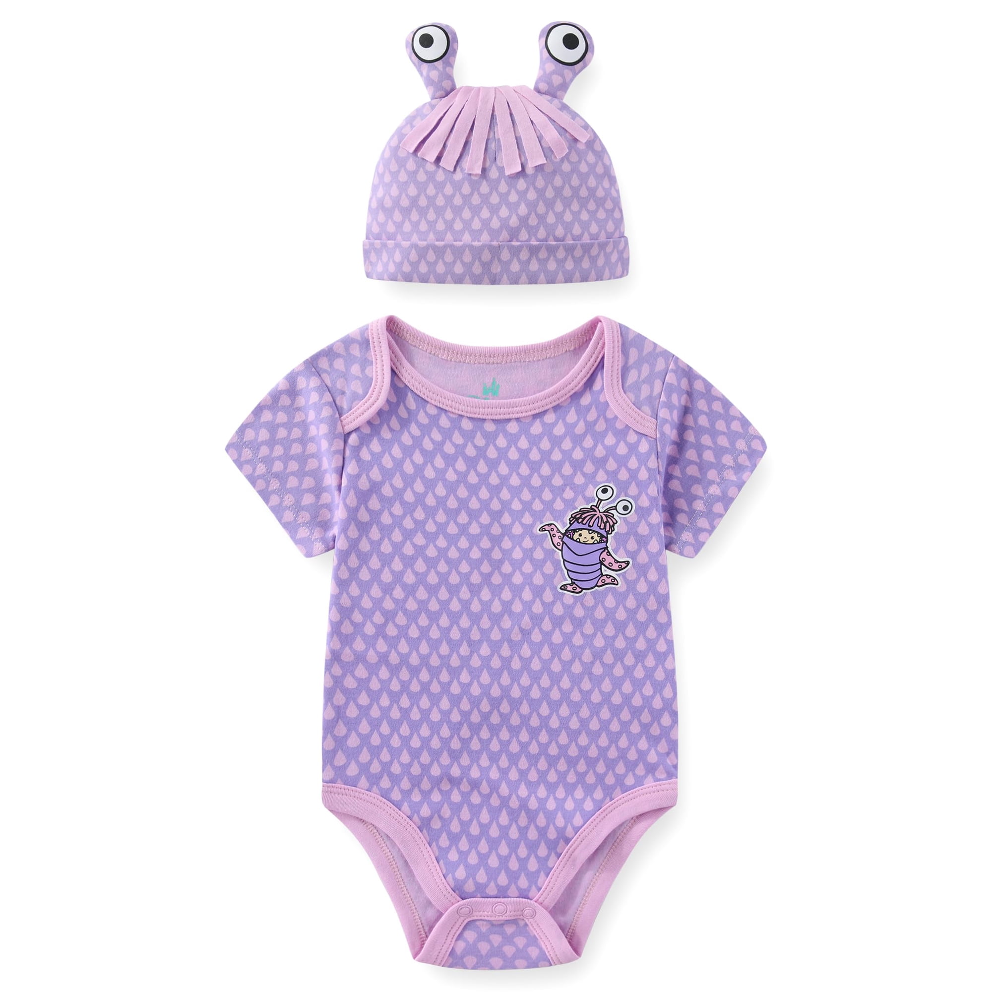 Disney Monsters Inc. Boo Bodysuit with Hat (Baby Girls), 2 Piece Set, Sizes 3M-18M