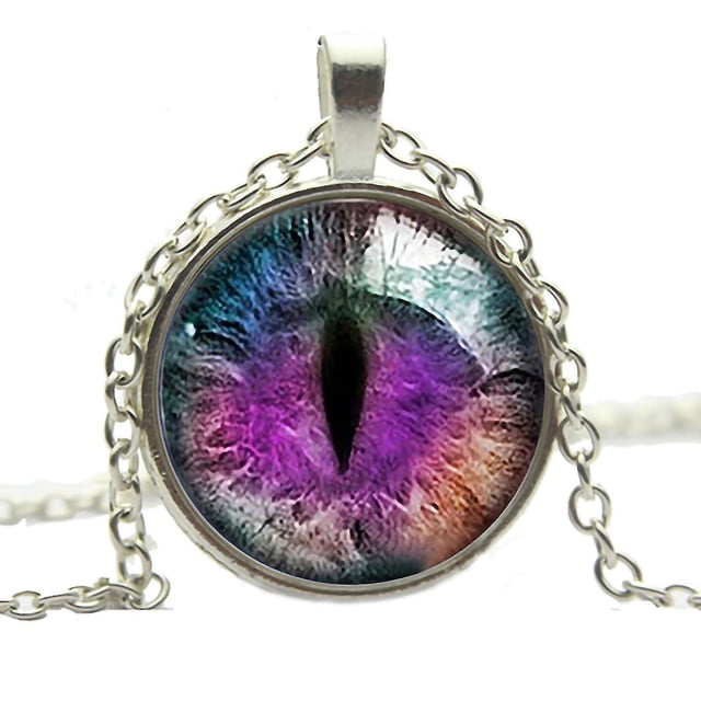 Collar de mujer Zmd con colgante de cabujón de cristal con pupila de ojo de gato