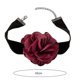 thumbnail image 5 of Gargantilla elegante para mujer, banda ancha negra con flores de rosa, collar femenino para fiesta S, 5 of 5