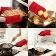 thumbnail image 2 of Unique Bargains 2pcs Silicone and Cotton Heat-Resistant  Oven Mitts Red 12.6" x 7.1", 2 of 6