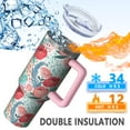thumbnail image 5 of OBREWU Pioneer Flower Tumbler with Handle and Lid,Pioneer Flower 40oz Double Wall Vacuum Insulated Tumbler,Cups Gift for Women and Men, 5 of 7