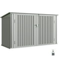 thumbnail image 1 of Outsunny 7.6 x 3.4ft Garbage Bin Shed with Lockable Doors, Lid, Silver Grey, 1 of 10