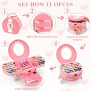 Sendida Kids Makeup Kit for Girl, 66 Pcs Real Washable Makeup Set for Little Girls Play Makeup Toy Beauty Set Birthday Gift Age 3 4 5 6 7 8 9+ Year Old Kids Toddler Gifts