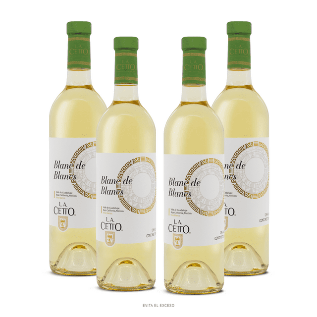 Vino Blanco Blanc de Blancs L. A. Cetto 750ml Paquete de 4 Botellas
