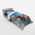 thumbnail image 3 of Ambesonne Christmas Bedding Set 4 Pcs, Santa in Sleigh, Queen, Navy Blue, 3 of 3