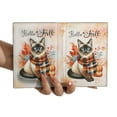 thumbnail image 3 of Hello Fall Siamese Scarf Welcome Autumn with Leaves Pumpkins Travel Passport Wallet Cat Lover Kitten Owner Gifts PU Leather Passport Holder Cover - 00011, 3 of 5