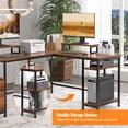 thumbnail image 5 of Furologee 66" Computer Desk, Adult Collection L-Shaped MultiFuntional Rustic Desk, Rustic Brown, 5 of 16