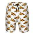 thumbnail image 3 of Honeii's Pizza Print Men's Casual Shorts with Drawstring，Swim Trunks Quick Dry Beach Shorts, 3 of 5