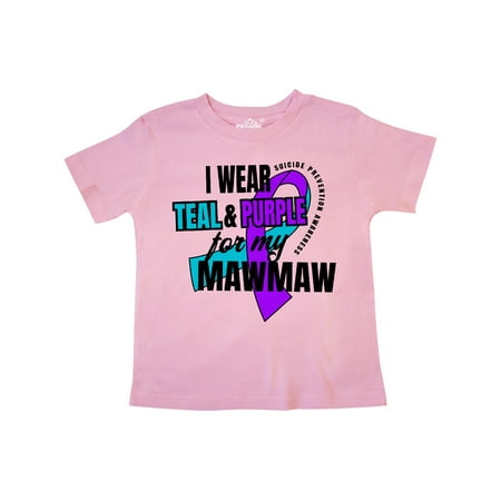 

Inktastic Suicide Prevention I Wear Teal and Purple for My Mawmaw Gift Toddler Boy or Toddler Girl T-Shirt