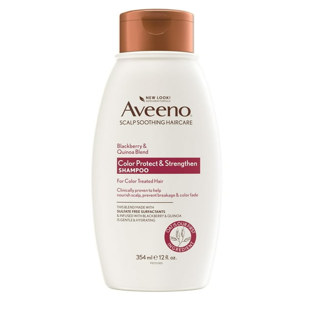Champú Aveeno Blackberry Quinoa Protein, 355 ml, teñido