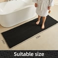 thumbnail image 5 of BULULOM Long Bathroom Rug, Waffle Bath Mat Runner Non Slip Washable Super Absorbent Quick Dry, Boho Farmhouse Bath Decor, 24"x72" Black, 5 of 11