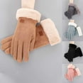 thumbnail image 5 of Peorpel Women's Winter Warm Gloves Windproof Texting Butter Soft Suede Driving Gloves with Faux Rabbit Fur and Thick Warm Lining, 5 of 5