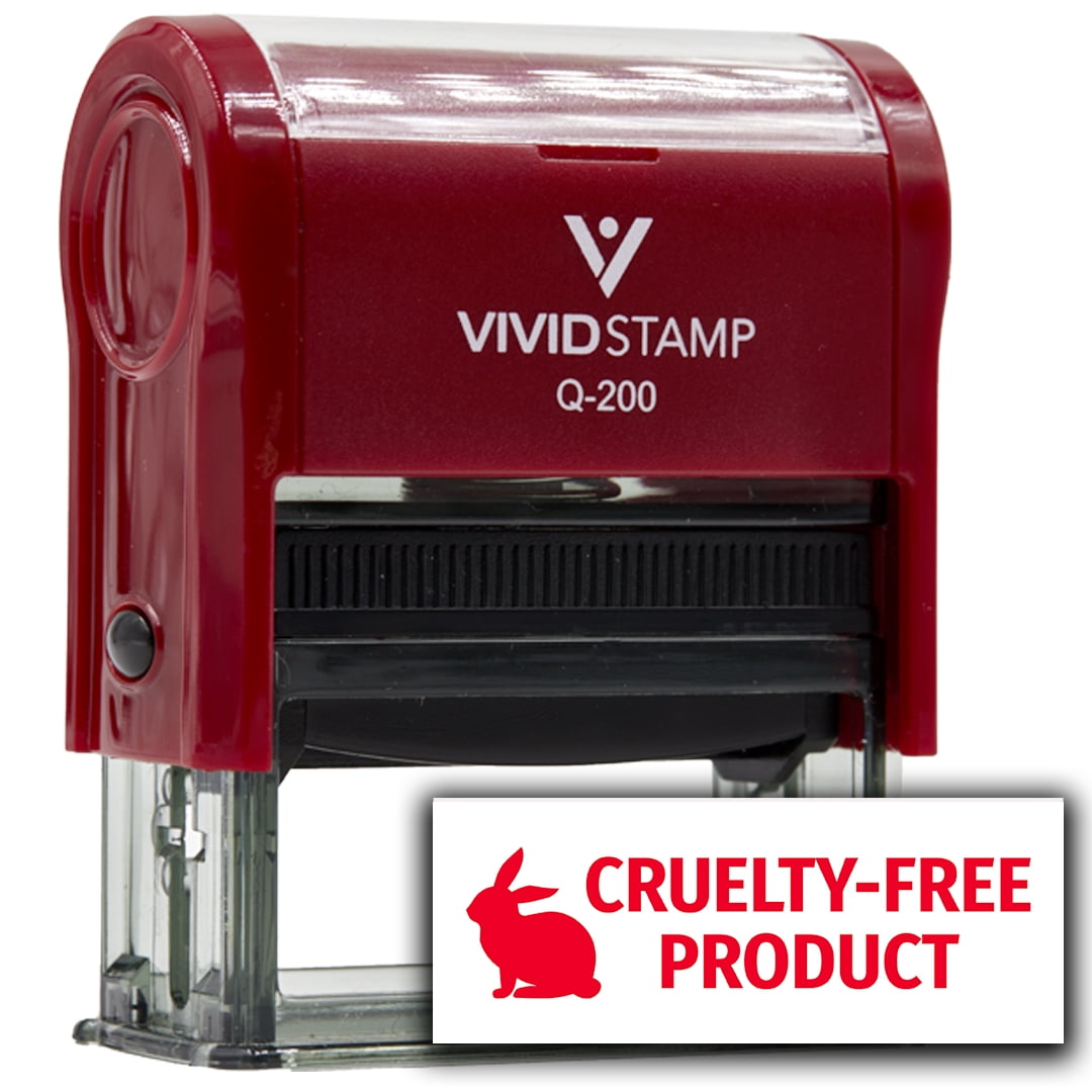(3 pack) All Quality Cruelty-Free Product Self-Inking Rubber Stamp (Red Ink) - Q-200
