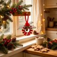 thumbnail image 5 of Miwamany Christmas Wreath Ornament Set of 2, Hanging Xmas Tree Decor with Bow and Berry Accents, 5.5 Inch Mini Wreath for Tree Wall, Christmas Decorations Indoor, 5 of 6