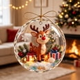 thumbnail image 5 of Glowing Christmas Story Ornament, Light-Up Mini Holiday Scene in Clear Acrylic Ball, Reindeer Design for Christmas Tree Hanging Holiday Decor, 3.15 Inch, 5 of 6