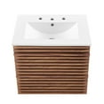 thumbnail image 5 of Render 24" Wall-Mount Bathroom Vanity Walnut White, 5 of 6