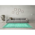 thumbnail image 3 of Ahgly Company Machine Washable Indoor Square Persian Turquoise Blue Traditional Area Rugs, 7' Square, 3 of 4