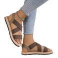 thumbnail image 3 of TKYCMSUAKI Summer Strappy Flat Sandals,Women's Gladiator Sandal Flat Strap Sandals Low Wedge Sandals Ankle Buckle Flat Fisherman Thong Cross Strappy Sandals, 3 of 3