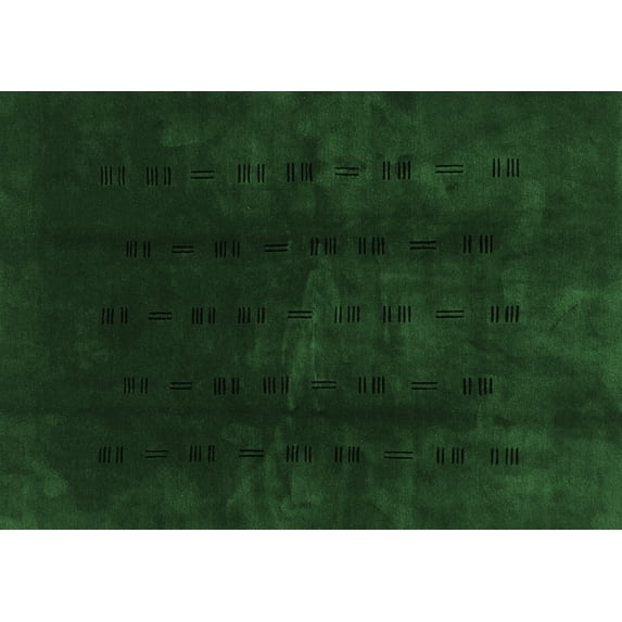 Ahgly Company Indoor Rectangle Abstract Emerald Green Modern Area Rugs, 3' x 5'