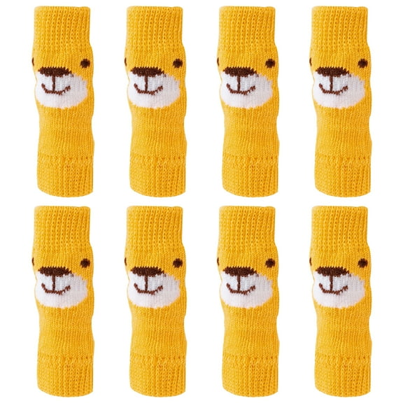 OUNONA Dog Leg Warmers Yellow Cotton Polyester Stylish Anti-Slip 2Sets