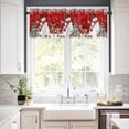 thumbnail image 3 of Christmas Snowman Kitchen Curtains and Valances Set, Pine Tree Leaf Deer Xmas Balls Snow Red Rod Pocket Window Valance Window Curtain Panels for Living Room Bedroom Laundry, 27.5x24in, 3 Pieces, 3 of 7