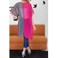 thumbnail image 4 of HAPPY BAY Women's Chiffon Summer Beach Open Front Boyfriend Beachwear Duster Kimono Cardigan 1X-2X Grey_B735, 4 of 5