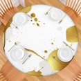 thumbnail image 2 of Gold Splash Marble Pattern Round Fitted Tablecloth with Elastic Edge,Dining Table Cover Waterproof,Outdoor Round Tablecloth for Camping,Dining,Indoor and Outdoor, 2 of 7