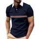 thumbnail image 1 of Camiseta Vestido Botón de Solapa Color Coincidencia Suelto Casual, 96% Viscosa 4% Spandex Camiseta de Punto para Hombres, Oficina, Golf Y Uso Diario, 1 of 7