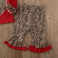 thumbnail image 6 of Baby Girl 2 Piece Outfit, Leopard Long Sleeve Heart Tops + Bell-Bottoms Flare Pants Clothes Set, 6 of 6