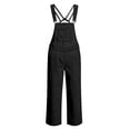 thumbnail image 3 of Tisuna Kids Boys And Girls Overalls Pants Solid Color Sleeveless Suspender Trousers With Pocket Casual Breathable Child Straight Leg Pants Black Size 5-6 Years, 3 of 6