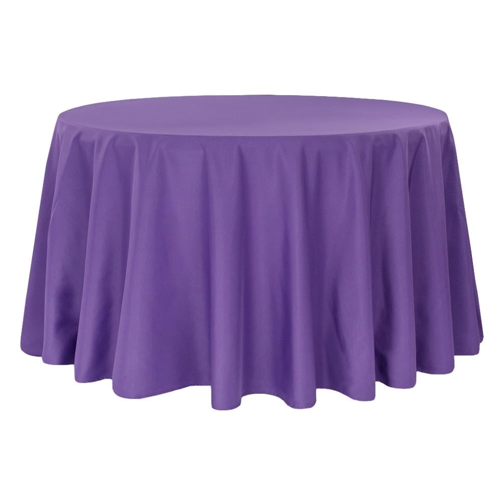 1 Pc, Economy Polyester Tablecloth 120" Round Purple For Occasional