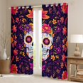 thumbnail image 2 of Manfei Boho Skeleton Skull Curtains Pack of 2 (42x84 Each) for Kids, Rustic Groovy Flower Curtains Blackout, Hippie Mandala Style Bedroom Curtains, Curtains and Drapes Room Decor, 2 of 6